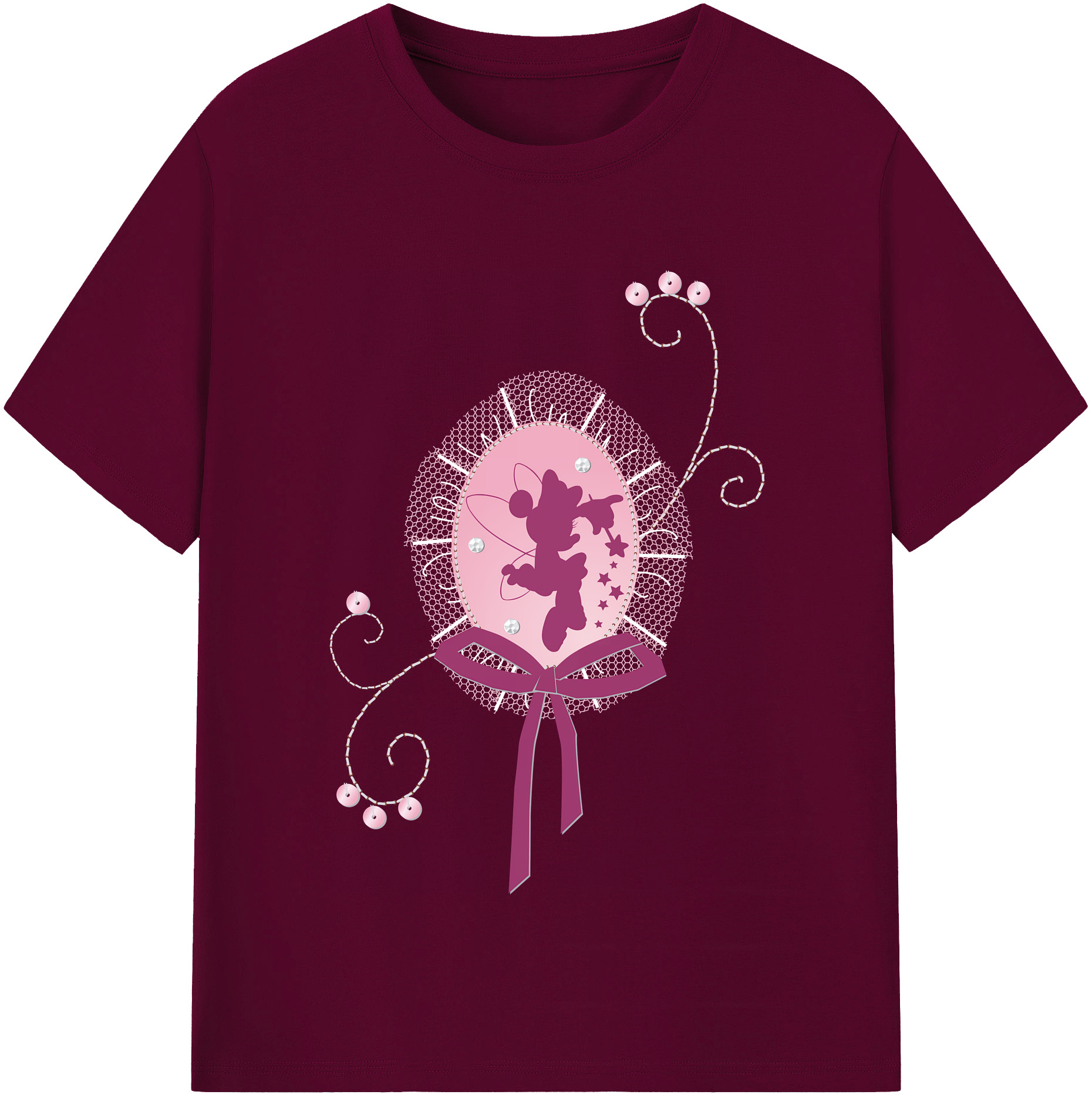 （画像用） ミッキーマウス Mickey Mouse レディースカジュアルプリントTシャツ（綿100％）